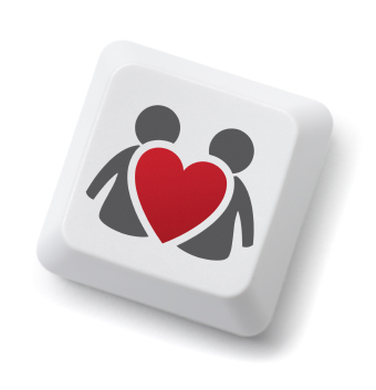 dating site with heart icon